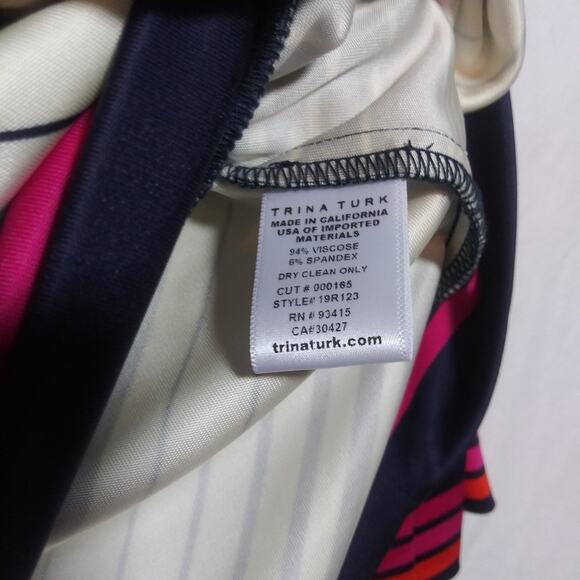 Trina Turk Womens Monteverde Striped Slinky Jersey Knit Blouse Size XS - Picture 7 of 8